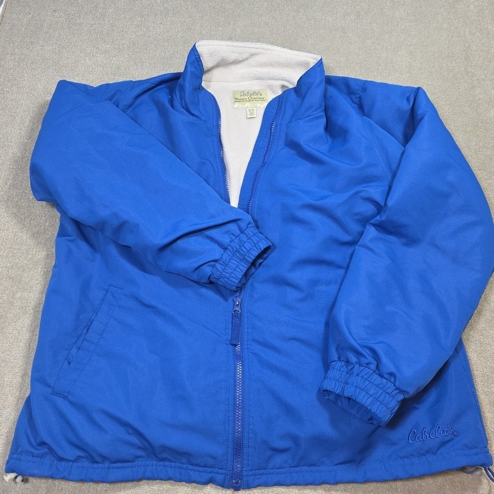 Cabela's Women's Outerwear Jacket XL Blue Fleece Lined Zip Long Sleeve Extra Lg